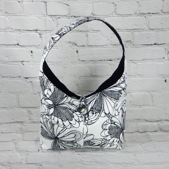 Gorgeous Handmade Hobo Bag Butterflies Print - Picture 1 of 7